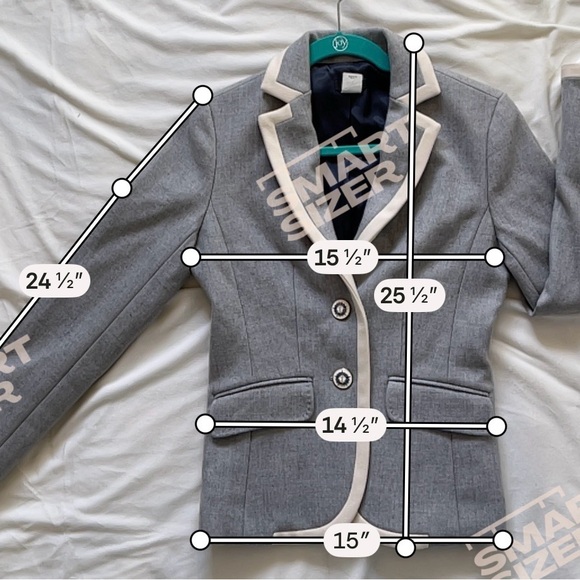 J Crew Wool Lexington Gray Blazer Preppy Old Money Equestrian Jacket Size 4 - Picture 8 of 9